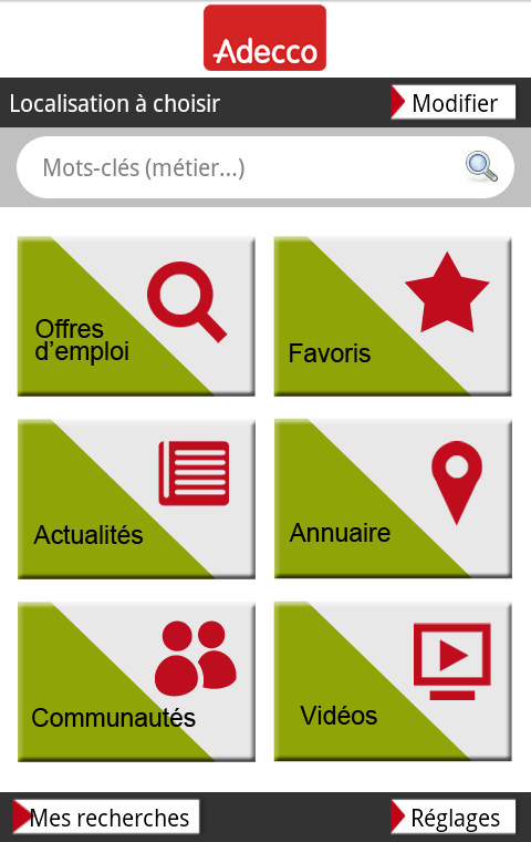 Android application Adecco Emploi screenshort
