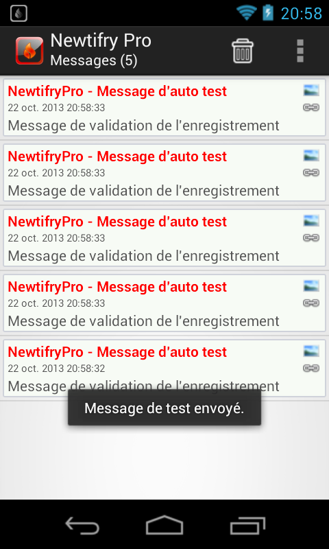 Android application Newtifry Pro screenshort