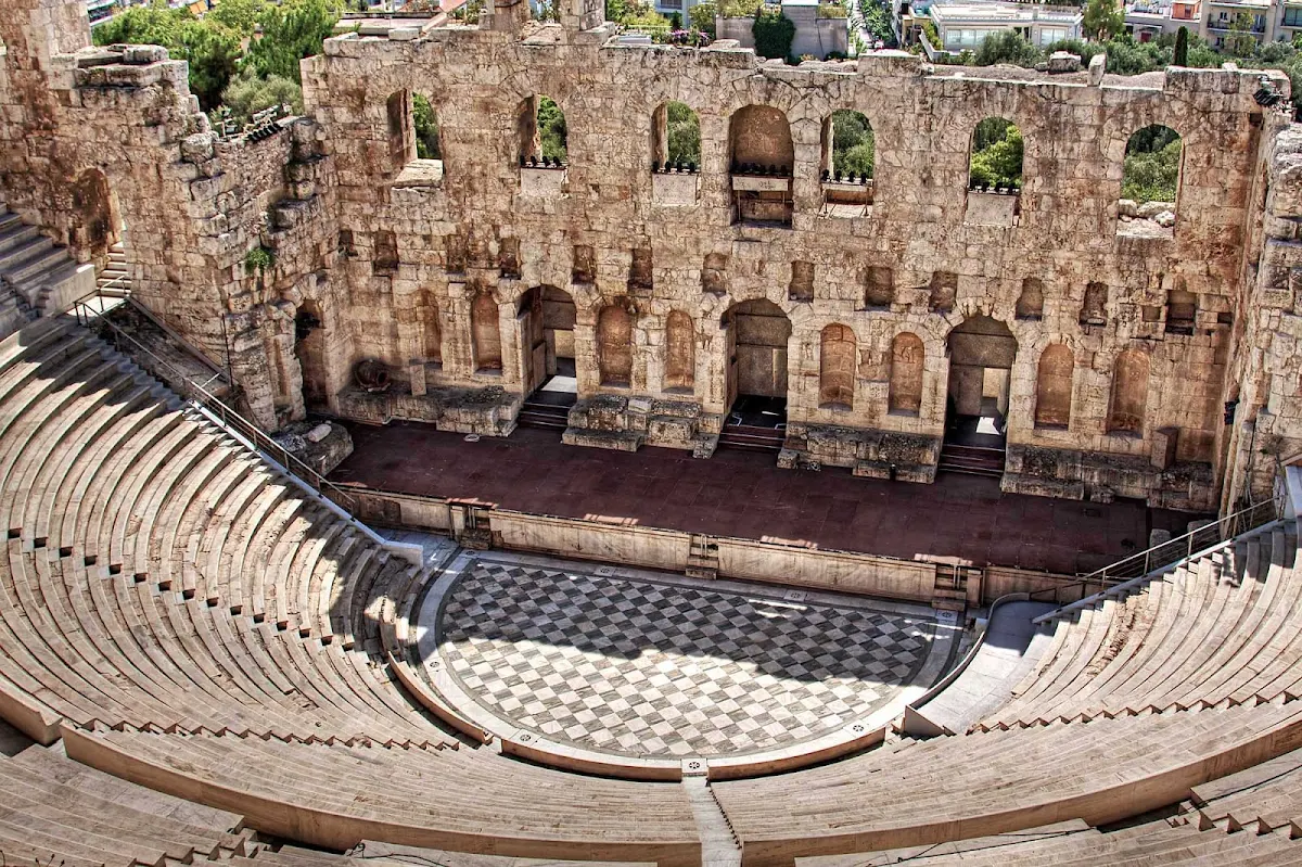 odeon-acropolis-athens-greece - Odeon of Herodes Atticus, part of the Acropolis in Athens, Greece.