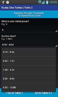 Scuba Dive Tables - náhled