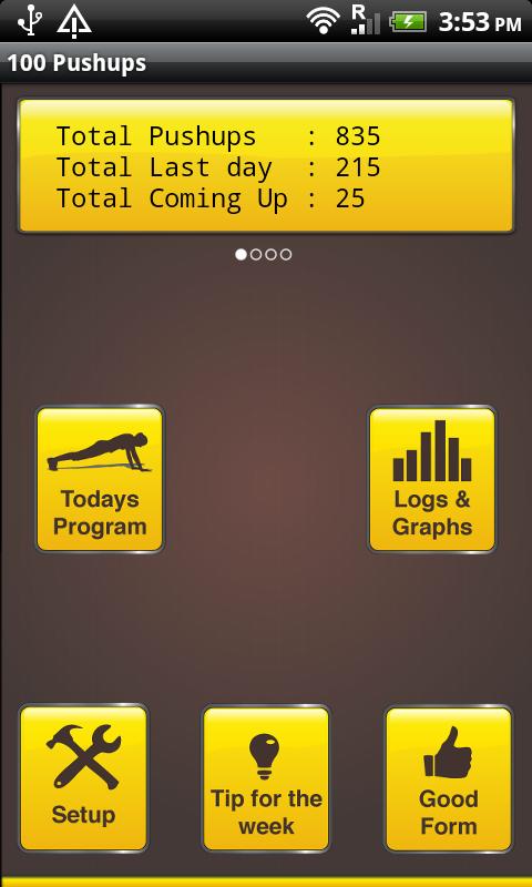Android application Hundred Pushups screenshort