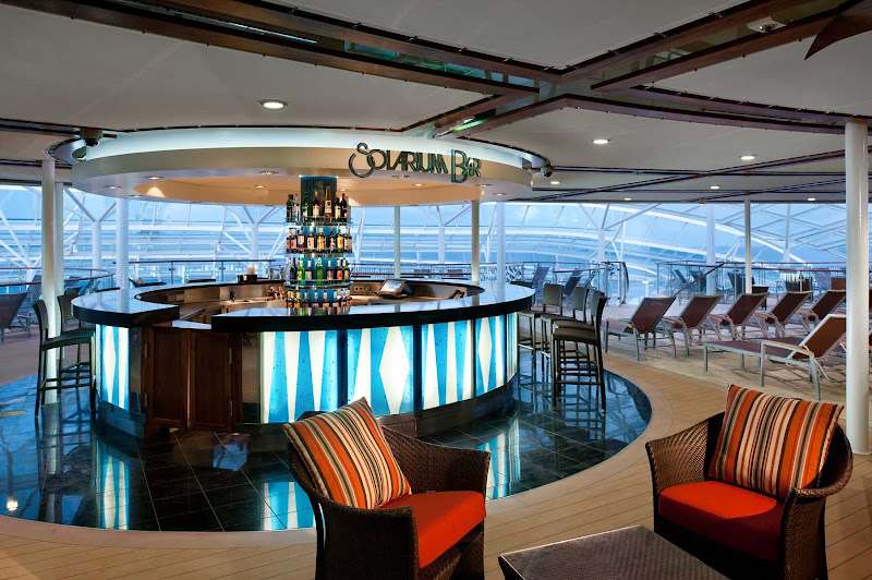 Have a drink or chat up new friends at the Solarium Bar aboard Allure of the Seas.