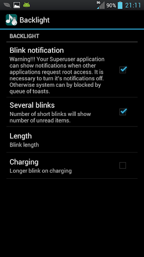 Backlight Sound Notification