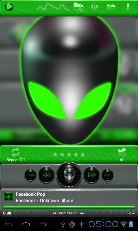 poweramp skin alien green Screen 2