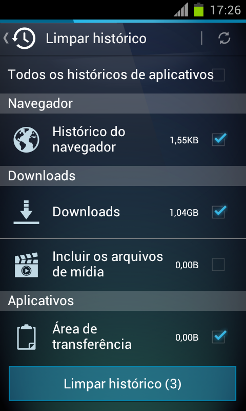 Limpador de memória e cache - screenshot