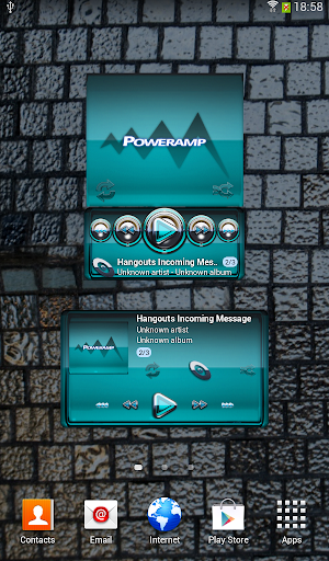 Poweramp widget Lightblue Glas