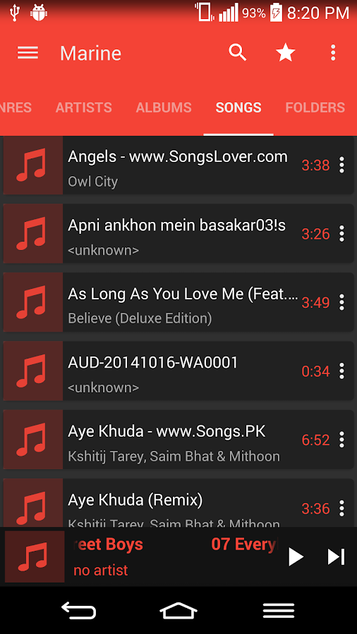 Marine Music Player - screenshot