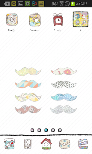 mustache Go Launcher theme