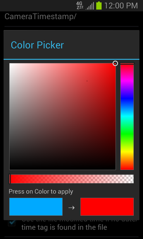 Camera Timestamp Add-on - screenshot