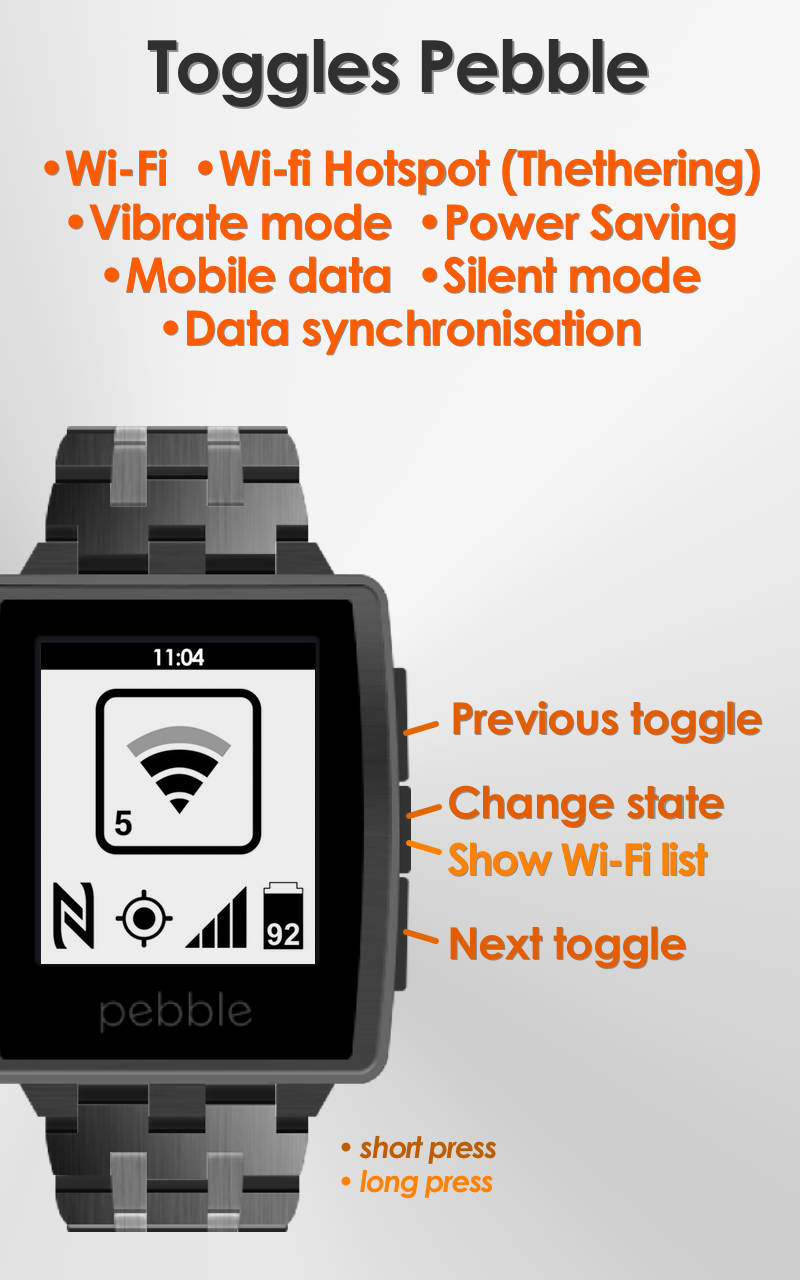 Toggles for Pebble Screen 1