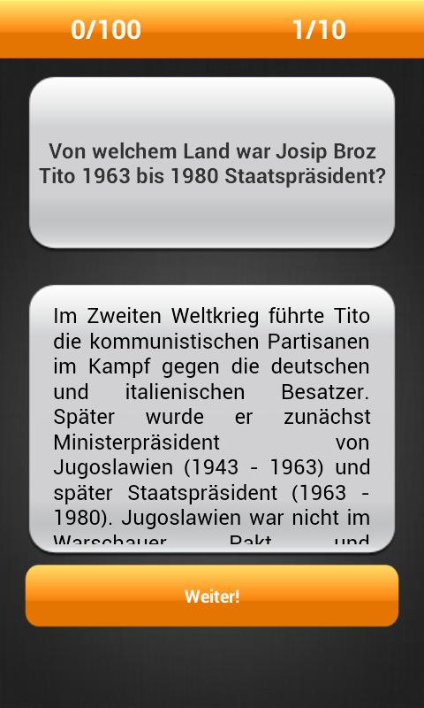 Quiz - Politik und Geschichte Screen 3