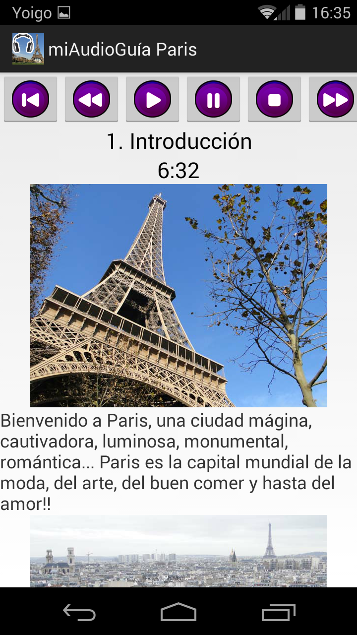 Audio Guía Paris MV Screen 2
