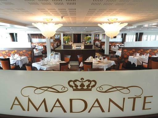 AmaDante-Restaurant - Enjoy the regional cuisine served throughout your European cruise aboard AmaDante.