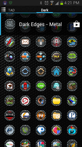 【免費個人化App】HD Icons: Dark Edges - Metal-APP點子