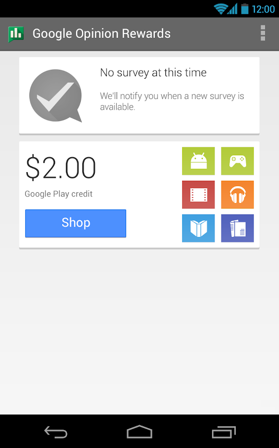 Google Opinion Rewards - screenshot
