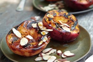 Maple-Glazed Peaches with Toasted Almonds