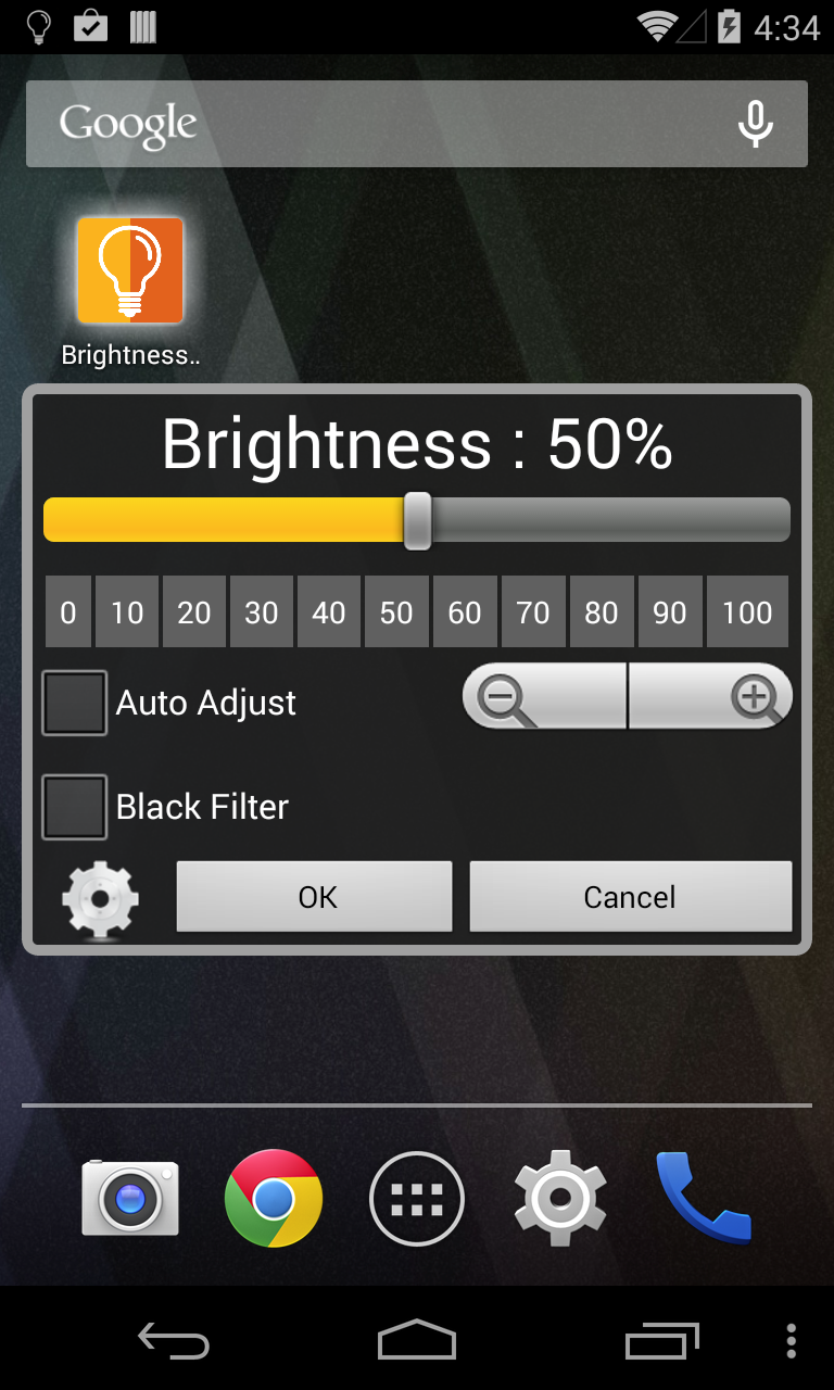 Android application Brightness Slider Pro screenshort