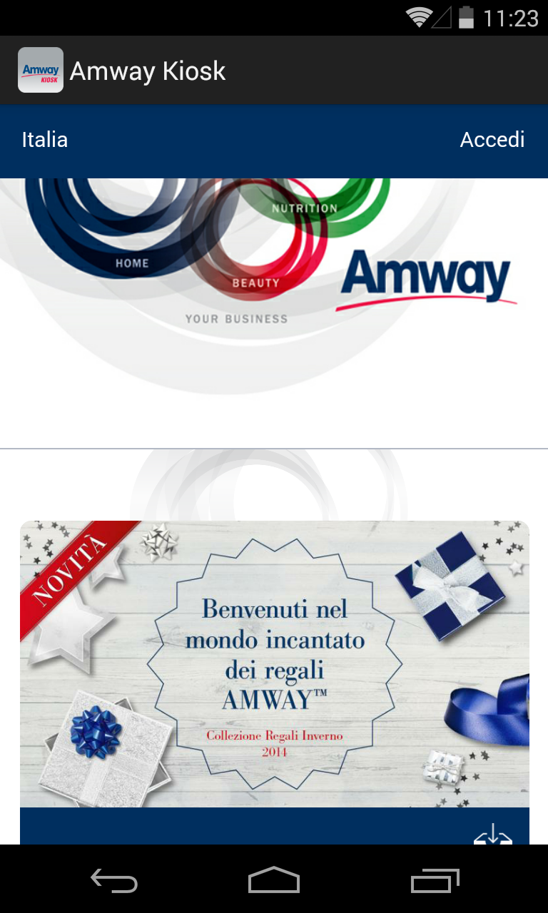 Android application Amway Kiosk Europe and Russia screenshort