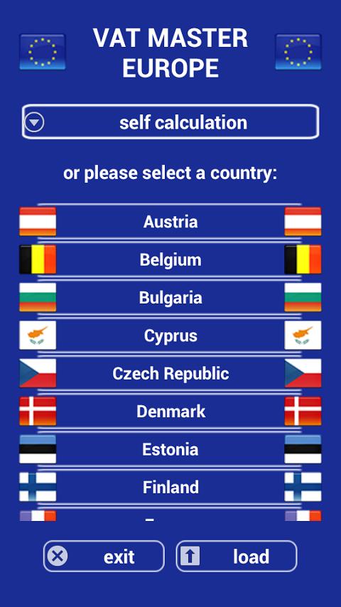 Android application VAT Calculator Europe PRO screenshort