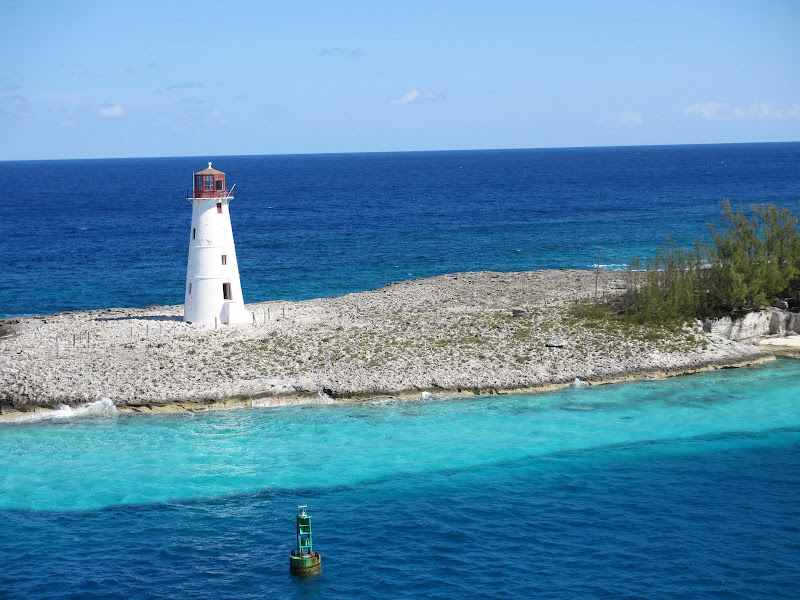 Lighthouse near Nassau, the capital and largest city in the Bahamas.