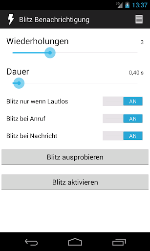 Blitz Benachrichtigung