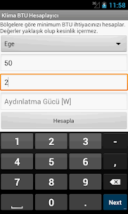 Klima BTU Hesaplayıcı Screenshots 2