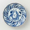 Saucer-dish with Budai and two servants