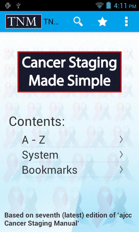 Android application TNM Cancer Staging screenshort