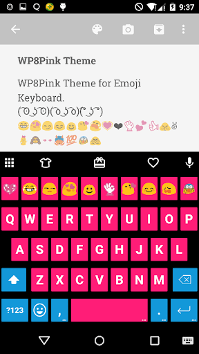 10+ Pink Emoji Keyboard Theme