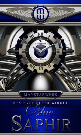 Clock Widget Blue Saphir