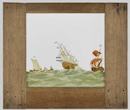 Diafanorama van vier boten op zee