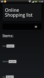 Online Shopping List Screenshots 0