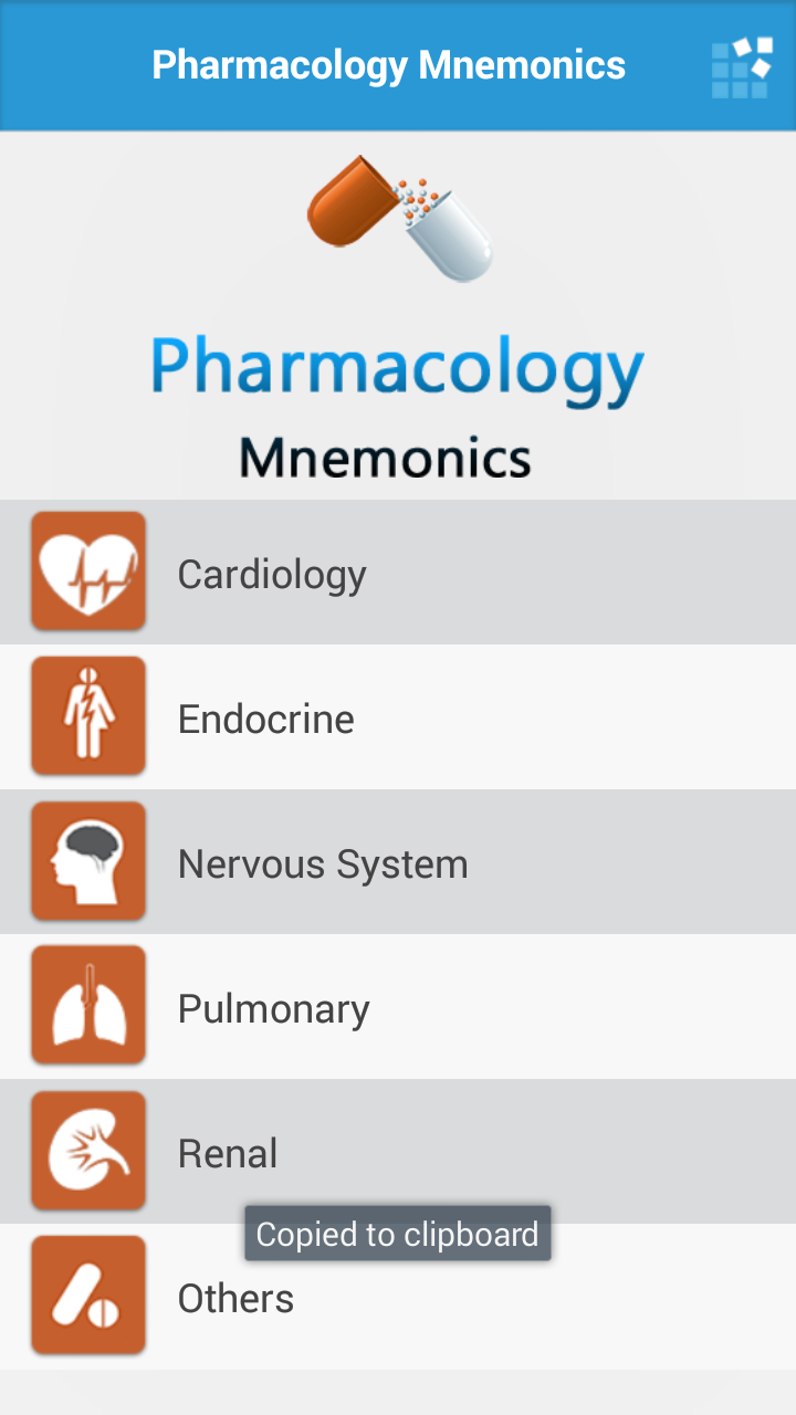 Pharmacology Mnemonics Screen 2