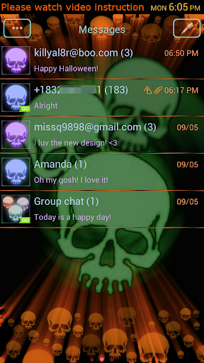 【免費個人化App】Glowing Neon Skulls Theme-APP點子