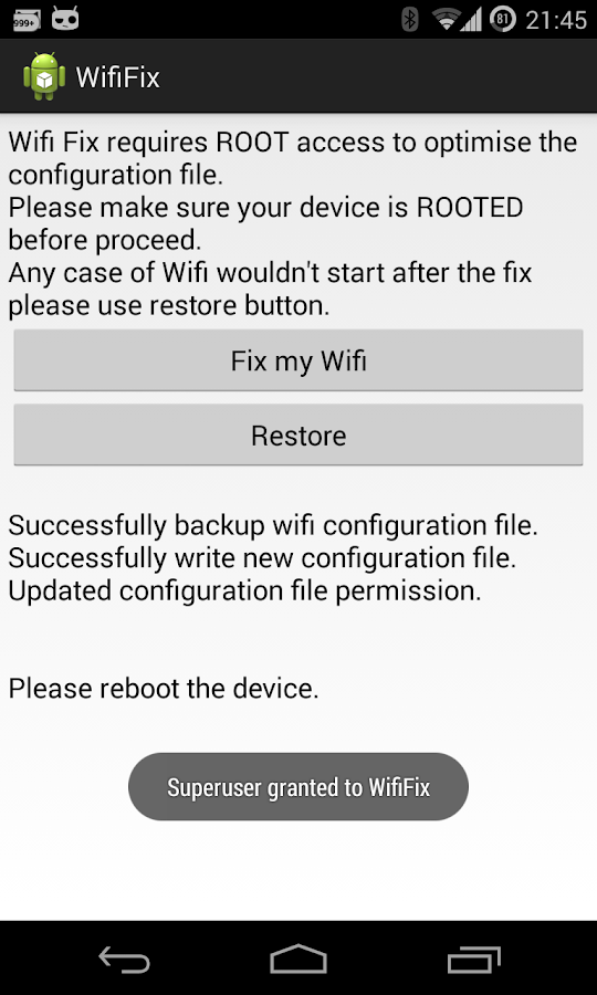 Wifi Fix for Nexus 4 - Android Apps on Google Play
