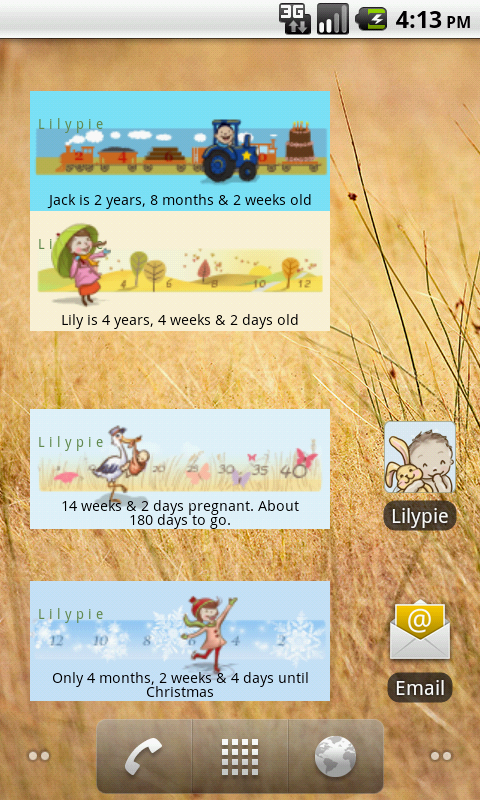 Android application Lilypie screenshort