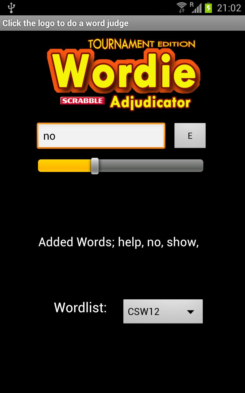 Wordie Scrabble Adjudicator TE Screen 3