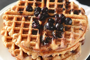 Lemon Blueberry Waffles {Vegan + Gluten-Free}
