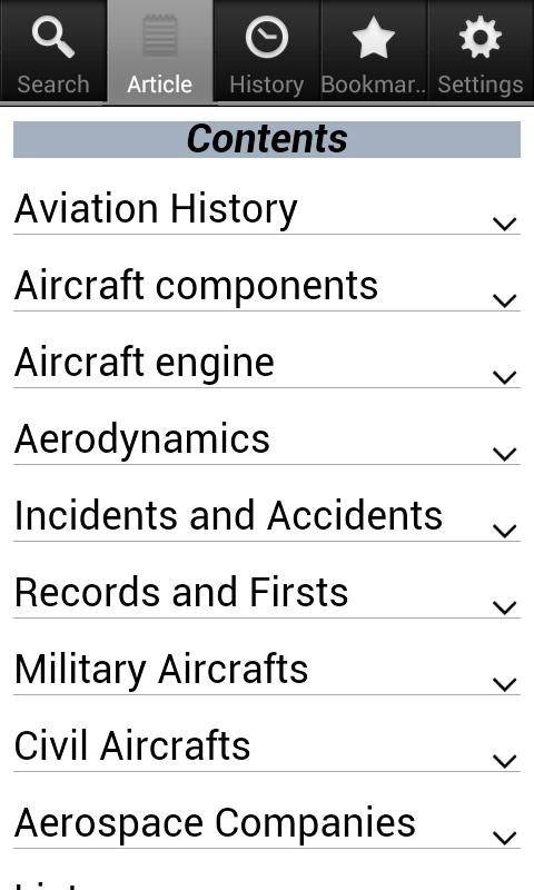Aviation Encyclopedia Screen 2