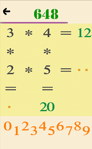 Multiplication table game