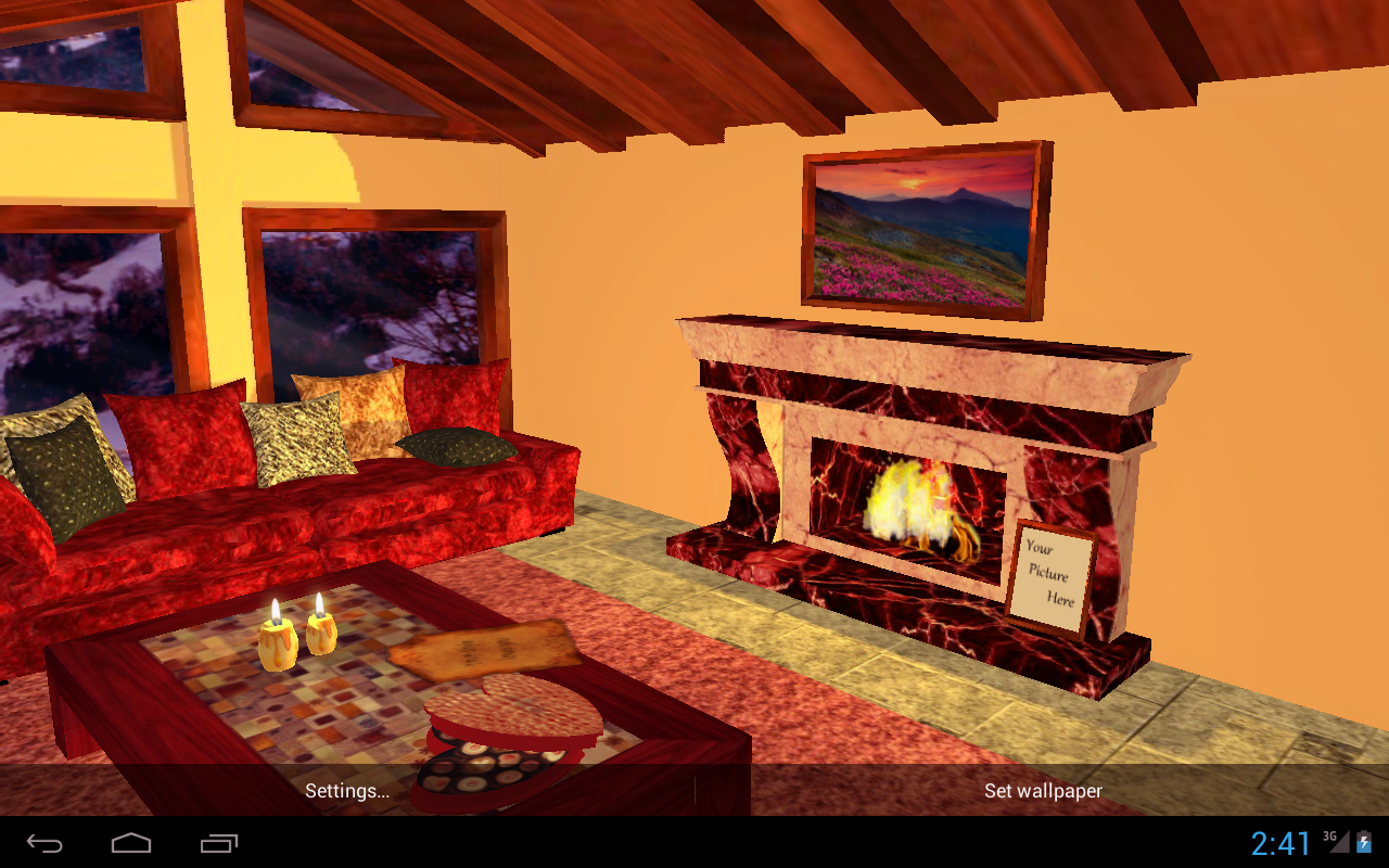 3D Romantic Fireplace Live Wallpaper HD Android Apps On Google Play