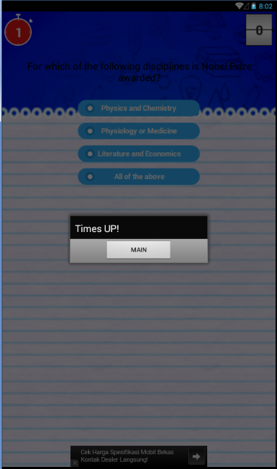 answer quiz - screenshot