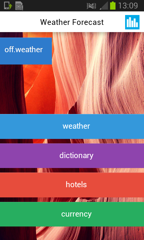 Offline Weather Forecast Screen 1