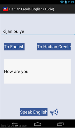 Haitian Creole English Audio