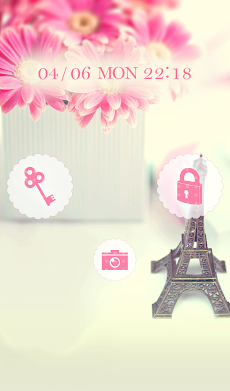 おしゃれなきせかえ壁紙 エッフェル塔とピンクの花 Androidアプリ Applion