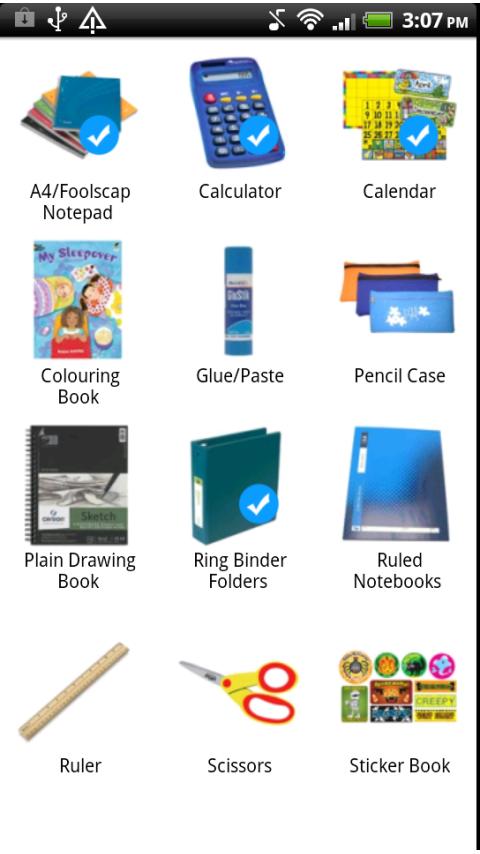 Back To School Shopping List Screen 3