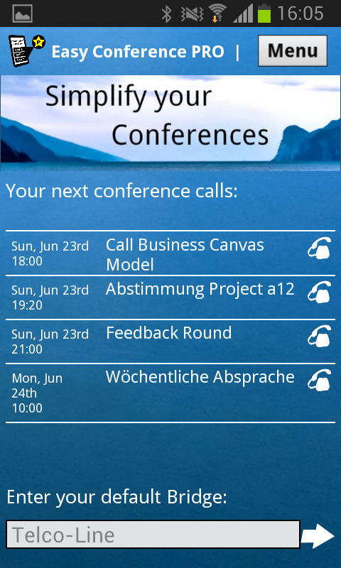 Android application Easy Conference PRO screenshort