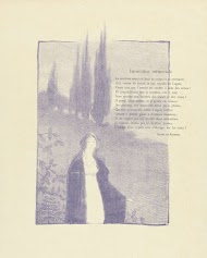 Illustratie met vrouw in landschap bij gedicht Invocation mémoriale van Henri de Régnier