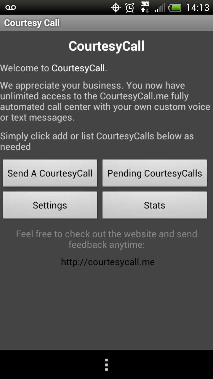 Courtesy Call Screen 1