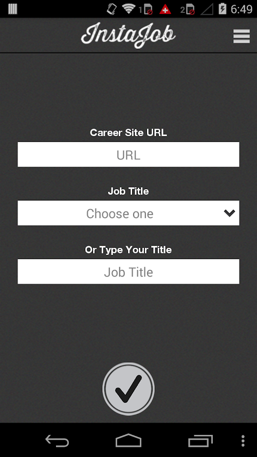 Android application InstaJob screenshort